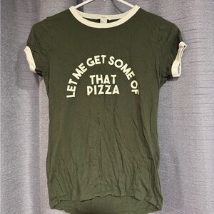 Forever 21 Olive Graphic Tee with White Text